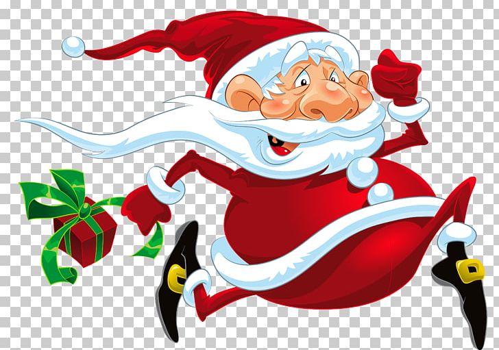 Santa Claus Running PNG, Clipart, Art, Cartoon Santa Claus, Christmas, Christmas Elf, Christmas Ornament Free PNG Download