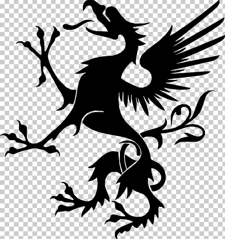 Heraldry Dragon Wyvern PNG, Clipart, Art, Bird, Black, Branch, Chinese Dragon Free PNG Download