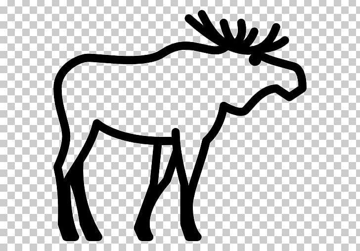 Reindeer Moose Elk PNG, Clipart, Antelope, Antler, Black, Black And White, Cartoon Free PNG Download
