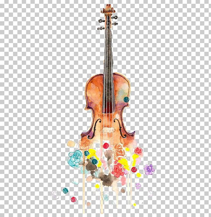 Violin Watercolor Painting Drawing Musical Instrument PNG, Clipart, Bass Violin, Bowed String Instrument, Cello, Double Bass, Drawing Violin Free PNG Download