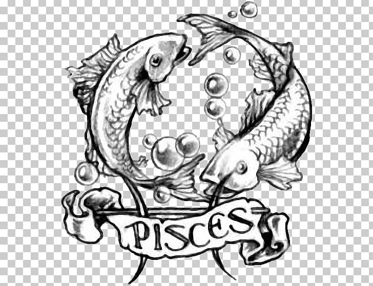 Pisces Astrological Sign Zodiac Astrology Symbol PNG, Clipart, Art, Artwork, Astrological Sign, Black And White, Draw Free PNG Download