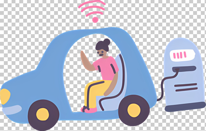 Wifi Router - Electric Car With Driver And Charging Station PNG ...