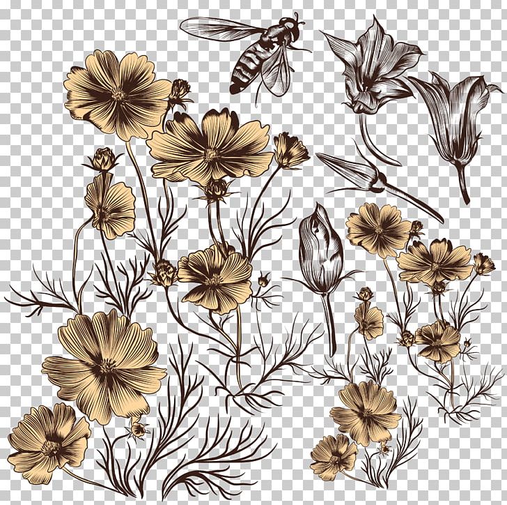 Euclidean Flower Drawing Sketch PNG, Clipart, Bee Vector, Encapsulated Postscript, Flowers, Insect, Insects Free PNG Download