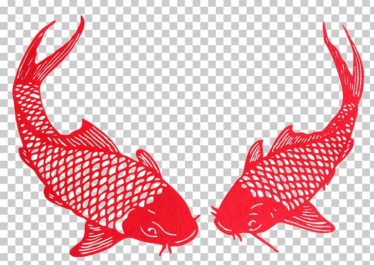 Common Carp Papercutting Red Illustration PNG, Clipart, Angling, Chinese New Year, Common Carp, Cut, Decoration Free PNG Download
