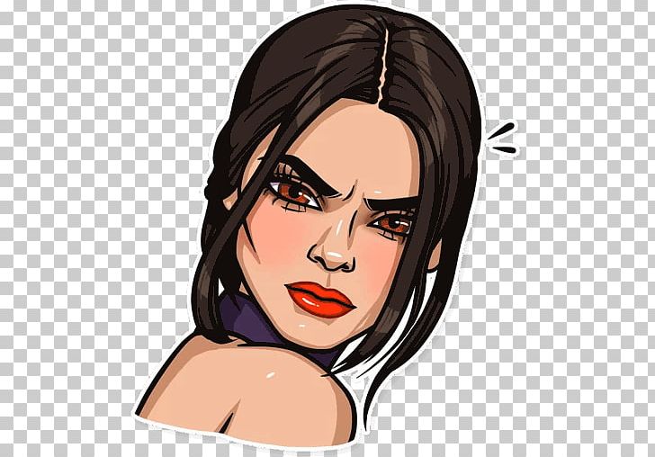 Keeping Up With The Kardashians Telegram Sticker Viber PNG, Clipart, Black Hair, Brown Hair, Cartoon, Cheek, Chin Free PNG Download