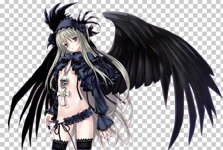 anime angel with black hair