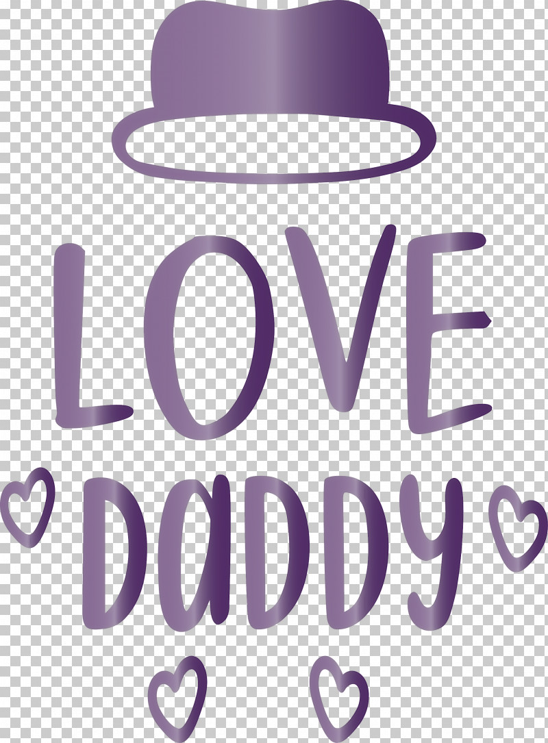 Love Daddy Happy Fathers Day PNG, Clipart, Geometry, Happy Fathers Day, Hat, Lavender, Line Free PNG Download