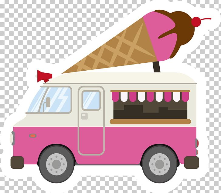 Ice Cream Car Pink PNG, Clipart, Cars, Color, Commercial Vehicle, Cream Vector, Designer Free PNG Download