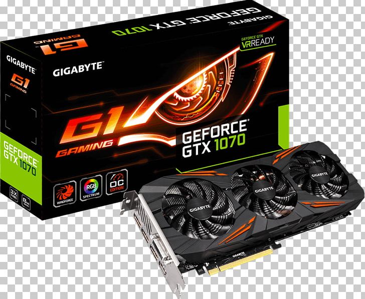 Graphics Cards & Video Adapters 英伟达精视GTX 1080 NVIDIA GeForce GTX 1070 Gigabyte Technology PNG, Clipart, Computer Component, Electronic Device, Electronics, Gddr5, Geforce Free PNG Download