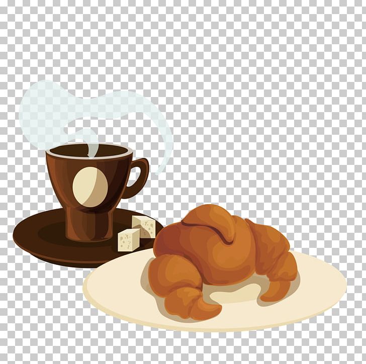 Coffee Cup Espresso Breakfast Croissant PNG, Clipart, Breakfast Vector, Coffee, Coffee Cup, Cup, Dinner Free PNG Download