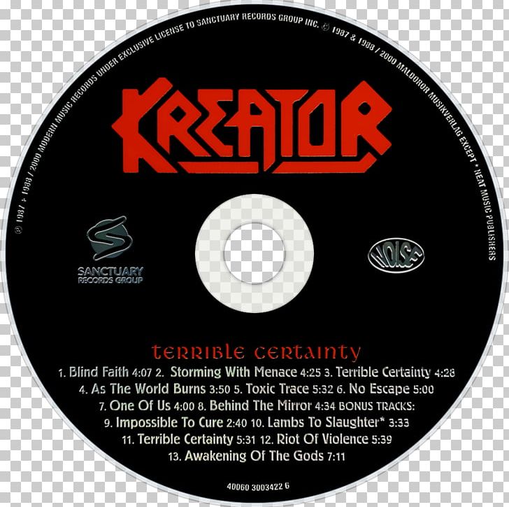 Kreator Thrash Metal Terrible Certainty Heavy Metal Album PNG, Clipart, Album, Arch Enemy, Black Metal, Brand, Coma Of Souls Free PNG Download