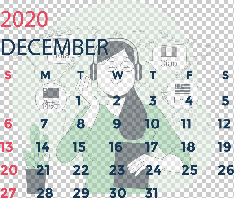 December 2020 Printable Calendar December 2020 Calendar PNG, Clipart, Area, Cartoon, December 2020 Calendar, December 2020 Printable Calendar, Line Free PNG Download