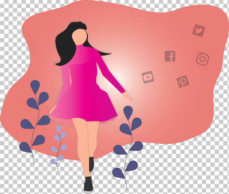 Girl Social Media PNG, Clipart, Cartoon, Girl, Heart, Love, Pink Free PNG Download