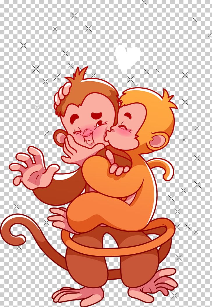 Monkey Valentines Day Cartoon PNG, Clipart, 2018 Calendar, Animals, Calendar, Calendar Icon, Cartoon Free PNG Download
