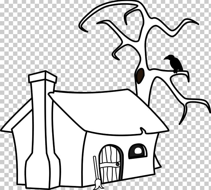 Drawing House Cottage Witchcraft PNG, Clipart, Area, Artwork, Black, Black And White, Cartoon Free PNG Download