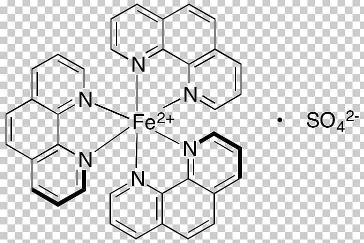 Ferroin Phenanthroline Chemistry Iron(II) Sulfate PNG, Clipart, Acid, Angle, Area, Black And White, Cas Free PNG Download