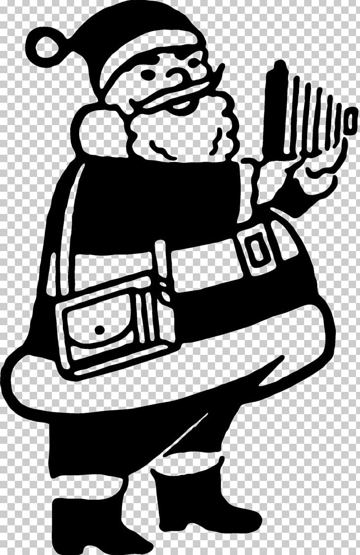 Santa Claus Male Art PNG, Clipart, Art, Artwork, Black And White, Cartoon, Character Free PNG Download