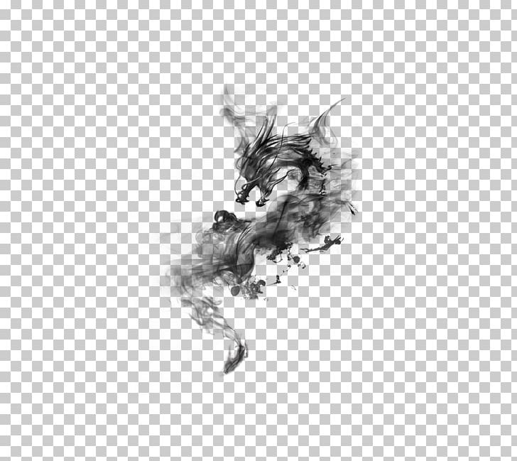 Ink Wash Painting PNG, Clipart, Black, Black And White, Black Smoke, Chinese, Chinese Dragon Free PNG Download
