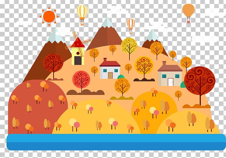 Drawing Cartoon Landscape Illustration PNG, Clipart, Adobe Illustrator, Art, Autumn, Autumn Background, Autumn Leaf Free PNG Download