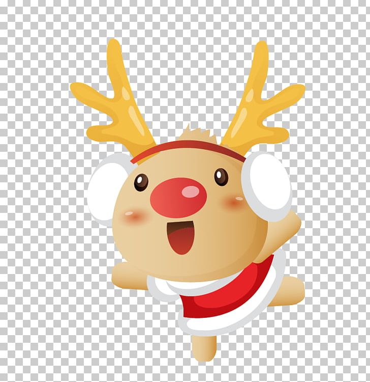 Little Reindeer Santa Claus Christmas PNG, Clipart, Animals, Cartoon, Christmas Card, Christmas Decoration, Christmas Deer Free PNG Download