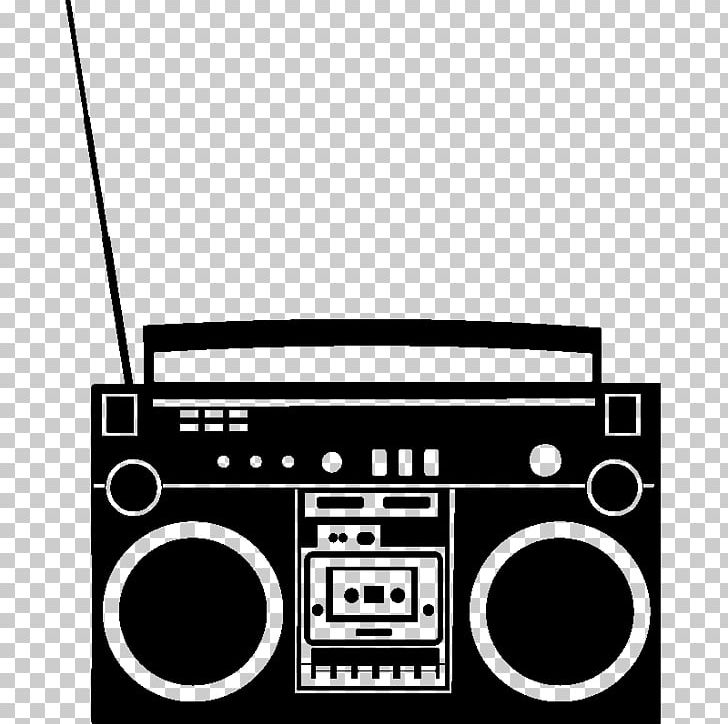 Wall Decal Breakdancing Radio Boombox Hip Hop PNG, Clipart, Bboy, Black And White, Boombox, Breakdancing, Compact Cassette Free PNG Download
