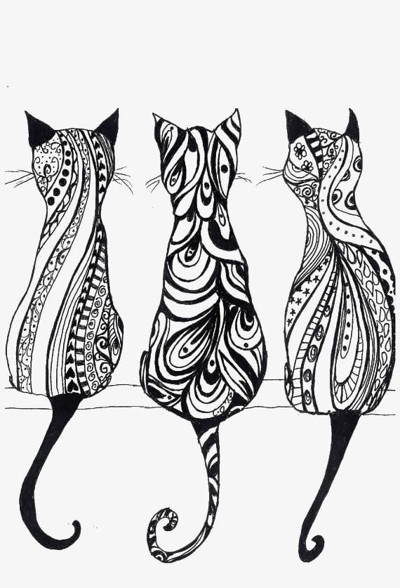 Black And White Line Art Cat PNG, Clipart, Art, Art Clipart, Black, Black And White, Black Clipart Free PNG Download