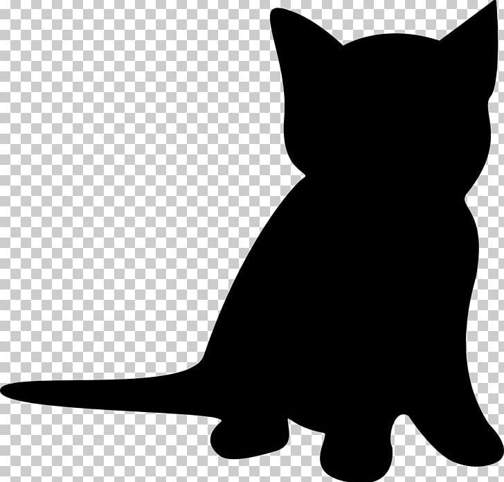 Kitten Cat Silhouette PNG, Clipart, Animals, Black, Black And White, Black Cat, Carnivoran Free PNG Download