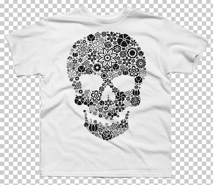 T-shirt Sleeve Skull And Crossbones Flower PNG, Clipart, Black, Brand, Calavera, Clothing, Collar Free PNG Download