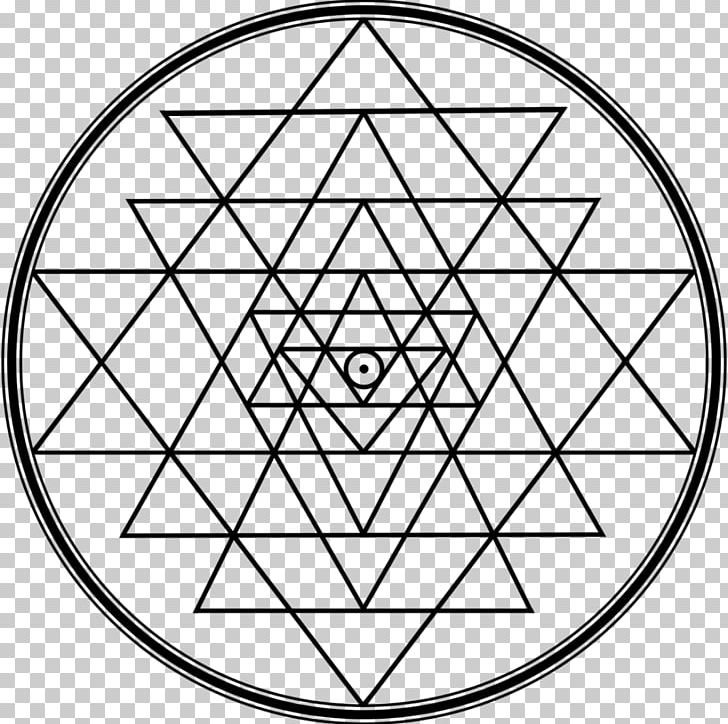 Sri Yantra Sacred Geometry PNG, Clipart, Angle, Area, Black And White, Circle, Drawing Free PNG Download