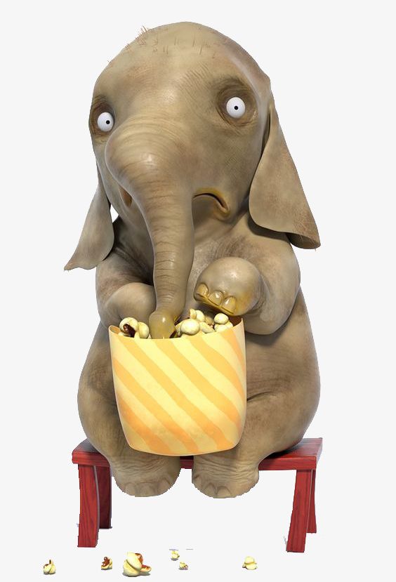 Baby Elephant Eating Popcorn PNG, Clipart, Animal, Baby Clipart, Baby Clipart, Decorative, Decorative Material Free PNG Download