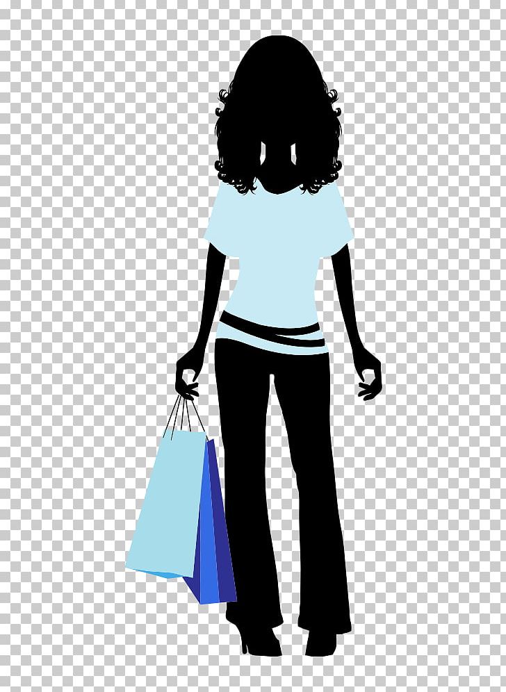 Computer Icons Shopping Woman PNG, Clipart, Bag, Black, Electric Blue, Fashion, Fictional Character Free PNG Download