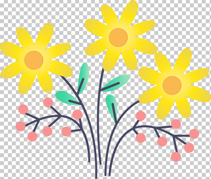 Yellow Flower Chamomile Wildflower Pedicel PNG, Clipart, Chamomile, Cut Flowers, Flower, Paint, Pedicel Free PNG Download
