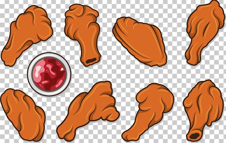 Fried Chicken Buffalo Wing Junk Food Hot Chicken PNG, Clipart, Cartoon Hand Painted, Chicken, Chicken Meat, Chicken Thighs, Chicken Vector Free PNG Download