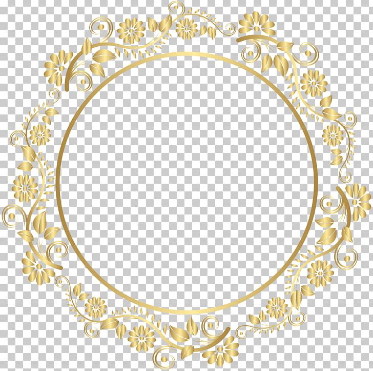 round gold frame png