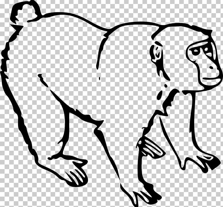 Monkey Ape Drawing PNG, Clipart, Animals, Ape, Art, Artwork, Black Free PNG Download
