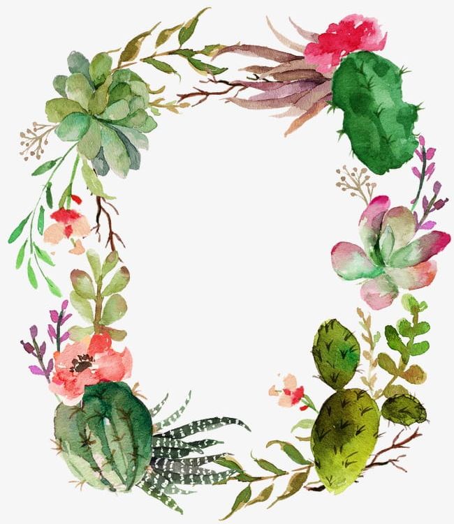 Fresh Flower Garland PNG, Clipart, Cactus, Cactus Wreaths, Fleshy, Fleshy Watercolor Wreath, Flower Free PNG Download