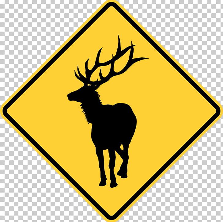 Deer Traffic Sign Warning Sign Moose Signage PNG, Clipart, Antler, Deer, Elk, Horn, Hunting Free PNG Download