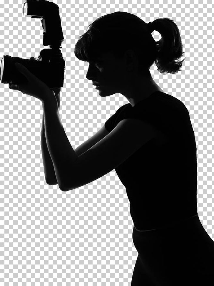 Silhouette Stock Photography Photographer PNG, Clipart, Arm, Black, Black And White, Female Hair, Female Shoes Free PNG Download