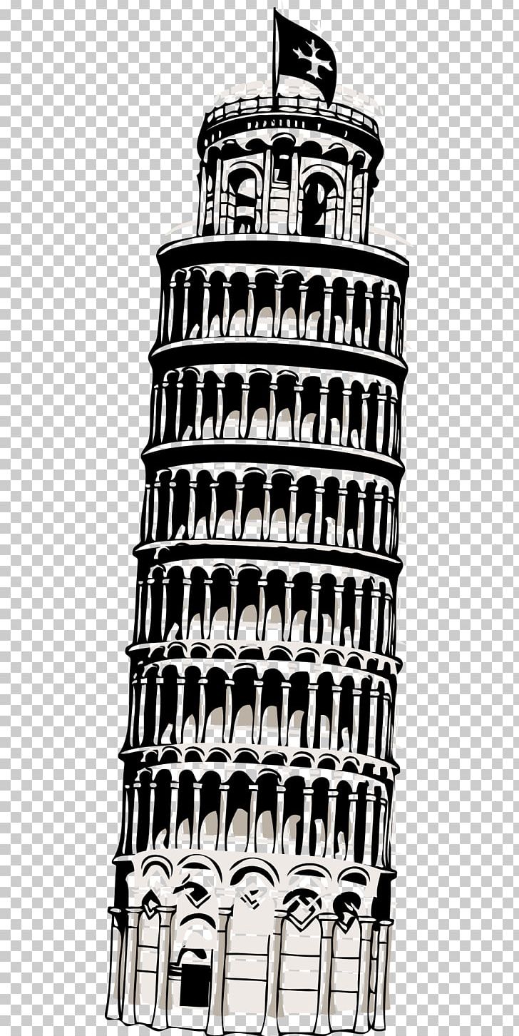 Leaning Tower Of Pisa Piazza Dei Miracoli Eiffel Tower PNG, Clipart, Black And White, Building, Classical Architecture, Facade, Gothic Architecture Free PNG Download