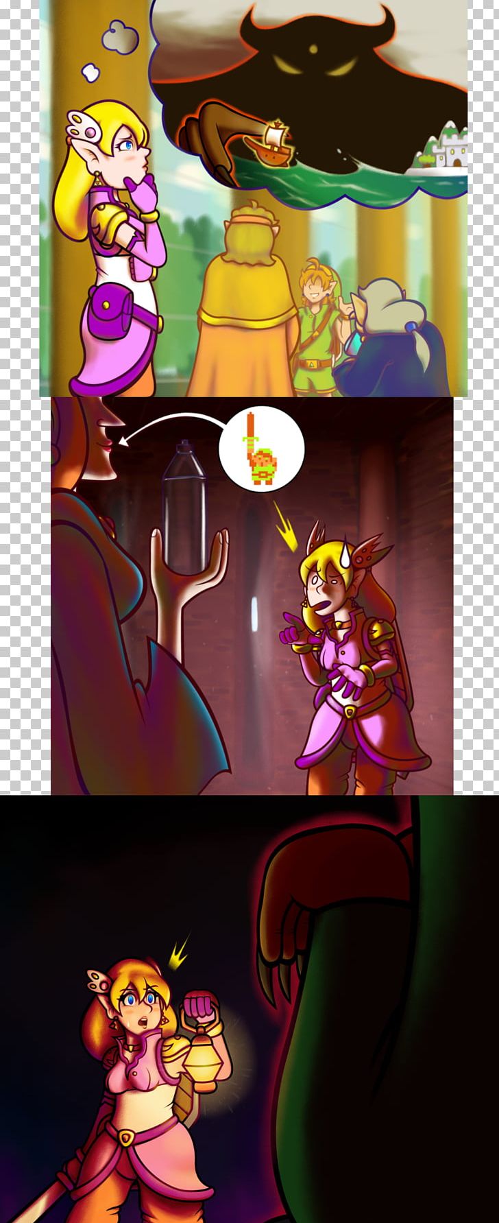 Zelda: The Wand Of Gamelon Link: The Faces Of Evil Princess Zelda Ganon PNG, Clipart, Art, Cartoon, Comics, Computer Wallpaper, Fan Art Free PNG Download