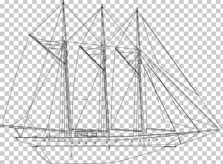 Sail Schooner Mast Rigging Yacht PNG, Clipart, Angle, Black And White, Brig, Caravel, Carrack Free PNG Download