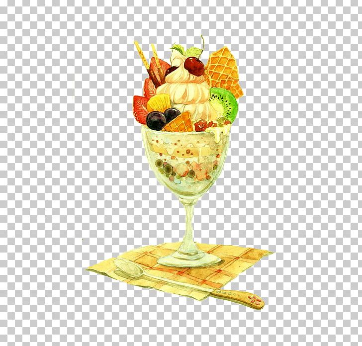 Ice Cream Cone Parfait Sundae Watercolor Painting PNG, Clipart, Apple Fruit, Art, Berry, Chocolate, Cream Free PNG Download