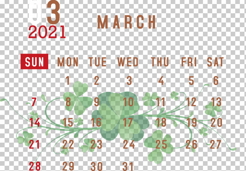 March 2021 Printable Calendar March 2021 Calendar 2021 Calendar PNG, Clipart, 2021 Calendar, Floral Design, Green, Leaf, Line Free PNG Download