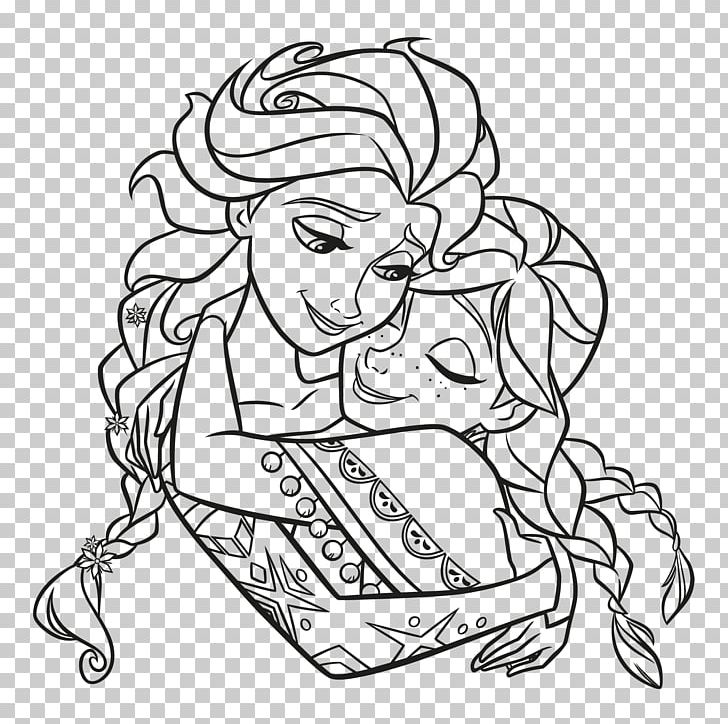 Anna Elsa Olaf Kristoff Coloring Book PNG, Clipart, Anna, Arm, Art, Artwork, Black And White Free PNG Download