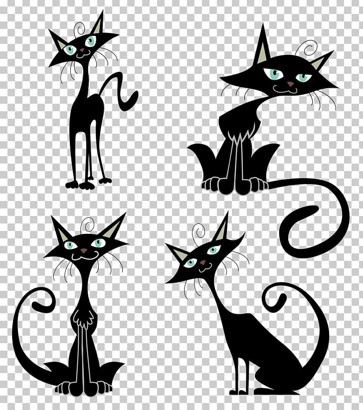 Black Cat PNG, Clipart, Animal, Animals, Art, Artwork, Black And White Free PNG Download