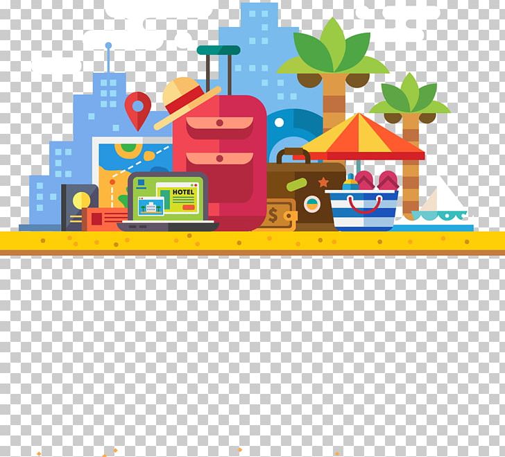 Tourism Flat Design Computer Icons Beach PNG, Clipart, Accommodation, Area, Art, Cartoon, City Free PNG Download