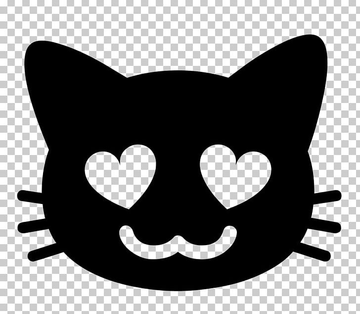 Emoji Cute Cat Android Sticker PNG, Clipart, Android, Android Emoji, Black, Black And White, Carnivoran Free PNG Download