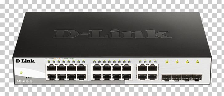 Network Switch Gigabit Ethernet D-Link Web Smart DGS-1210-10P Small Form-factor Pluggable Transceiver PNG, Clipart, 19inch Rack, Audio Receiver, Dlink, Electro, Electronic Component Free PNG Download