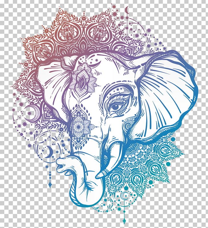 Tattoo Artist Mandala Ganesha Elephant PNG, Clipart, Abziehtattoo, Art, Artwork, Blue, Circle Free PNG Download