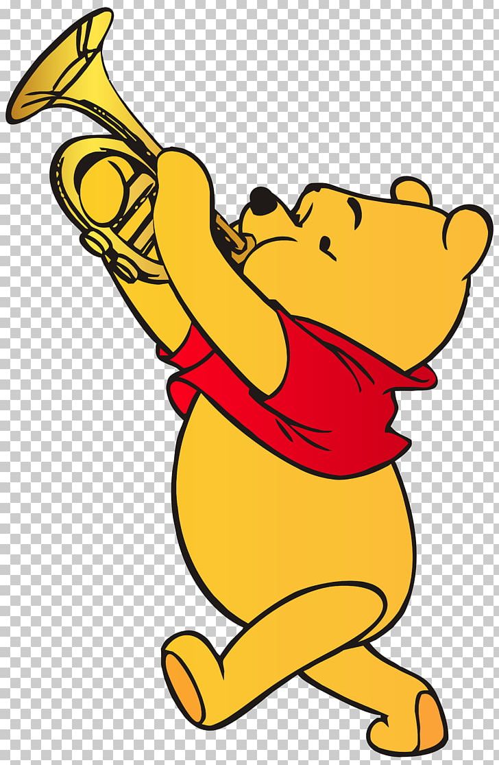 Winnie The Pooh Winnie-the-Pooh Trumpet Christopher Robin PNG, Clipart, Area, Art, Artwork, Beak, Brass Instruments Free PNG Download